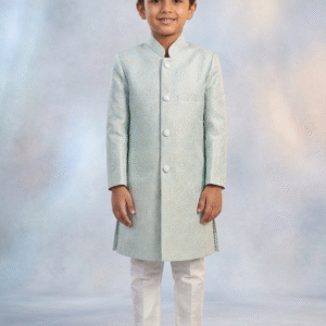 Collections sea green embossed sherwani