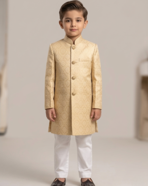 New Arrivals golden embossed sherwani