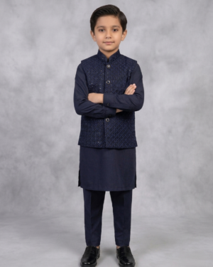 New Arrivals navy blue sequence waistcoat pair
