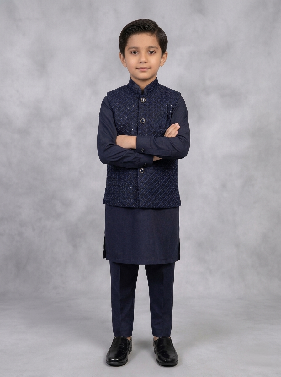 navy blue sequence waistcoat pair navy blue sequence waistcoat pair