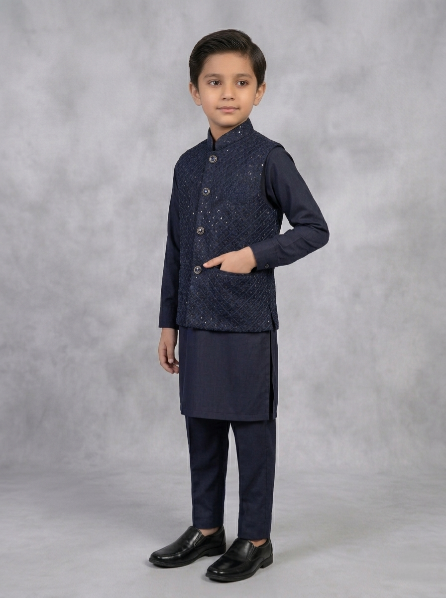 navy blue sequence waistcoat pair navy blue sequence waistcoat pair