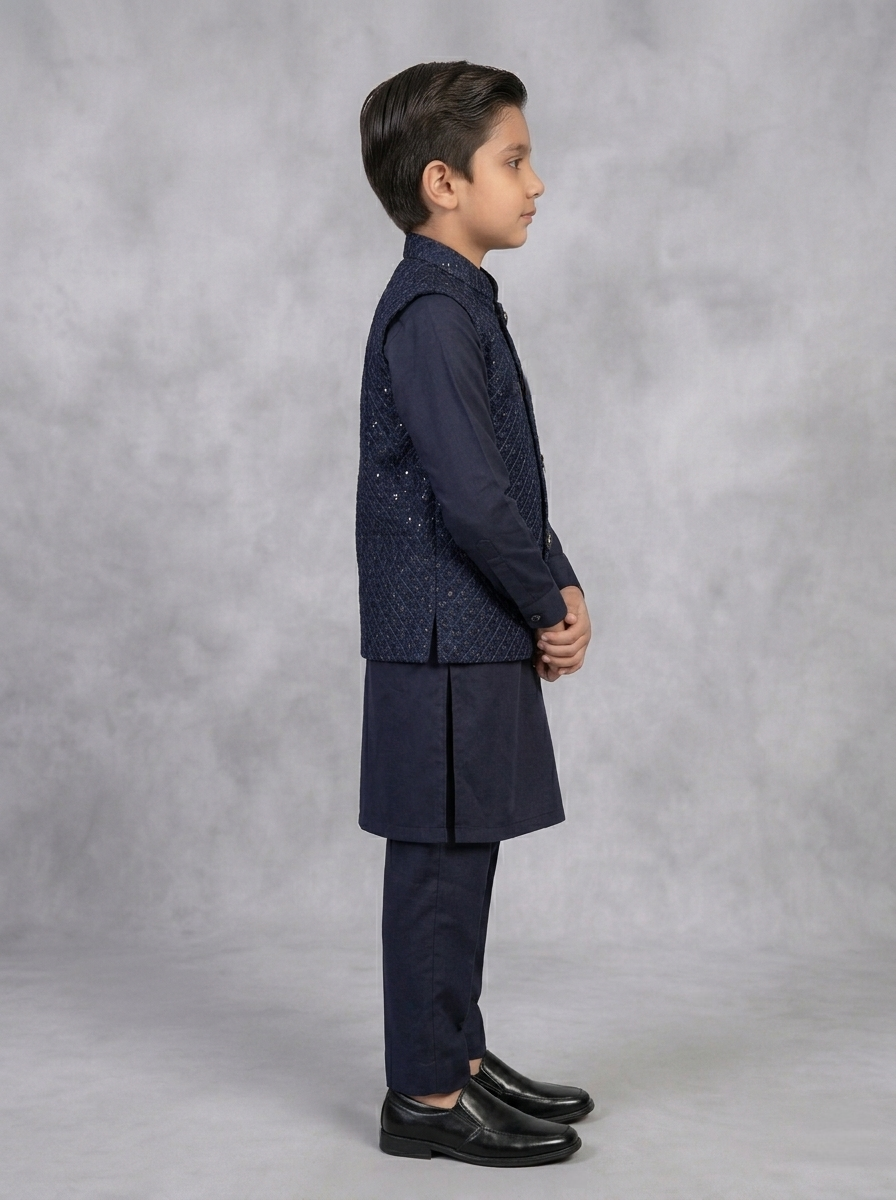 navy blue sequence waistcoat pair navy blue sequence waistcoat pair