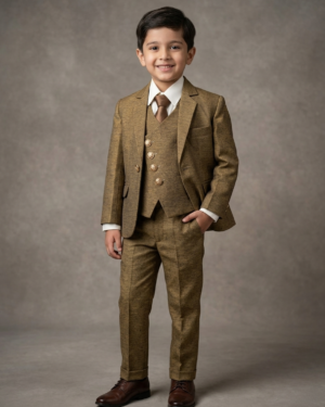 light mustard three piece suit