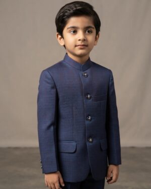 violet blue classic check prince coat suit