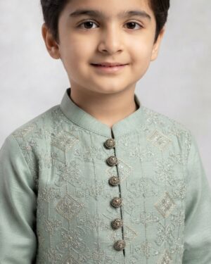 sea green sequence work kurta pajama