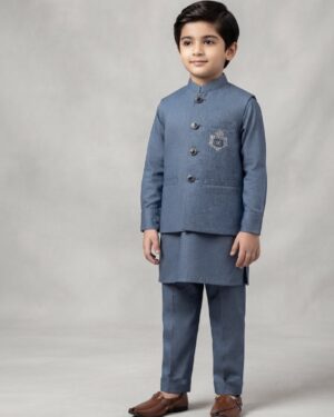 slate blue plan same waistcoat pair suit